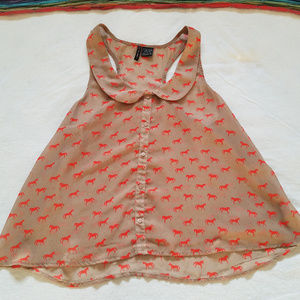 Sheer Horse Print Blouse